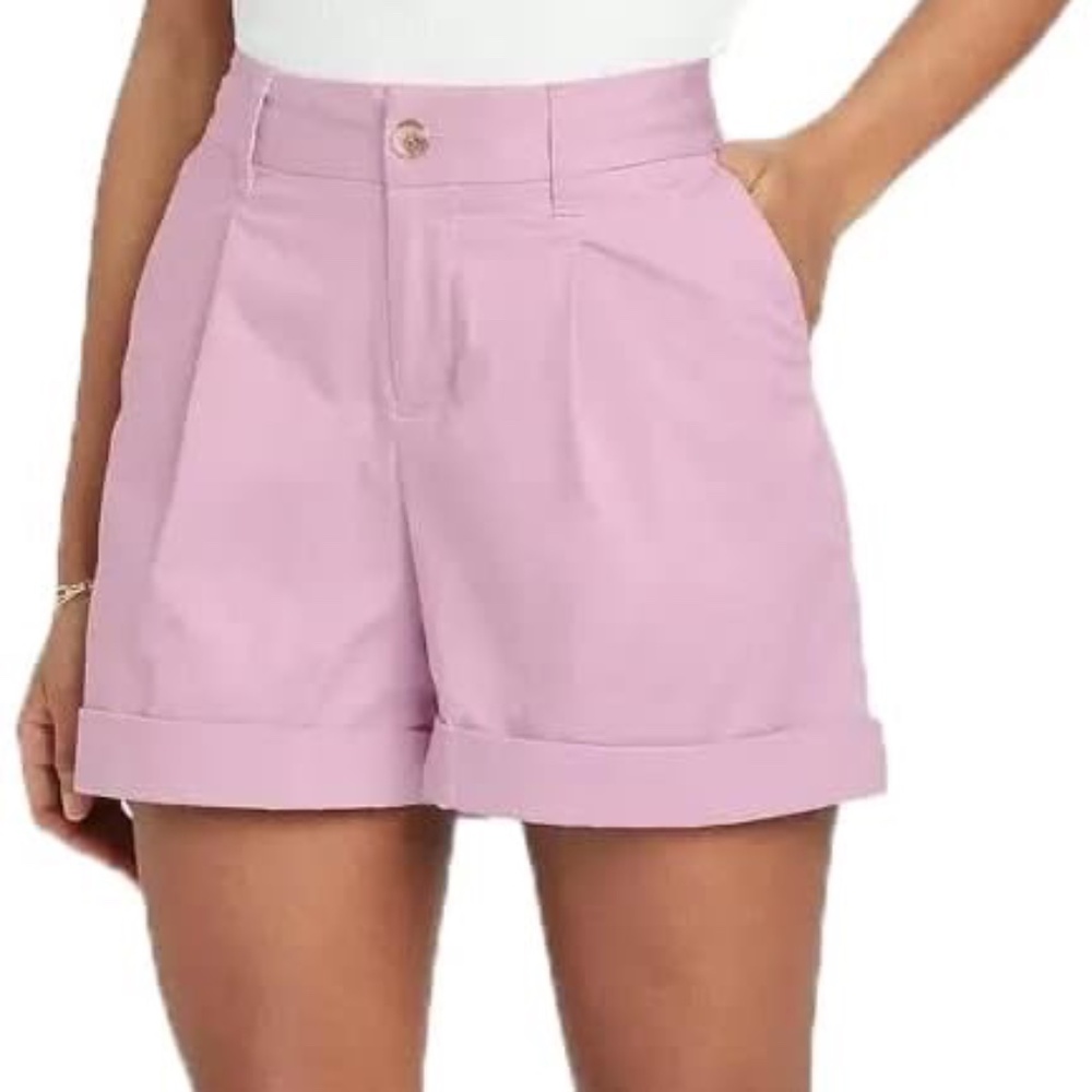 A New Day Women's Pleat Front Shorts Purple